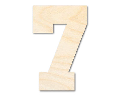 Unfinished Wood Varisty Number Seven Shape | DIY Craft Cutout | up to 46" DIY