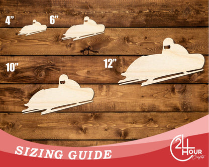 Unfinished Wood Bobsled Shape | DIY Craft Cutout | up to 46" DIY