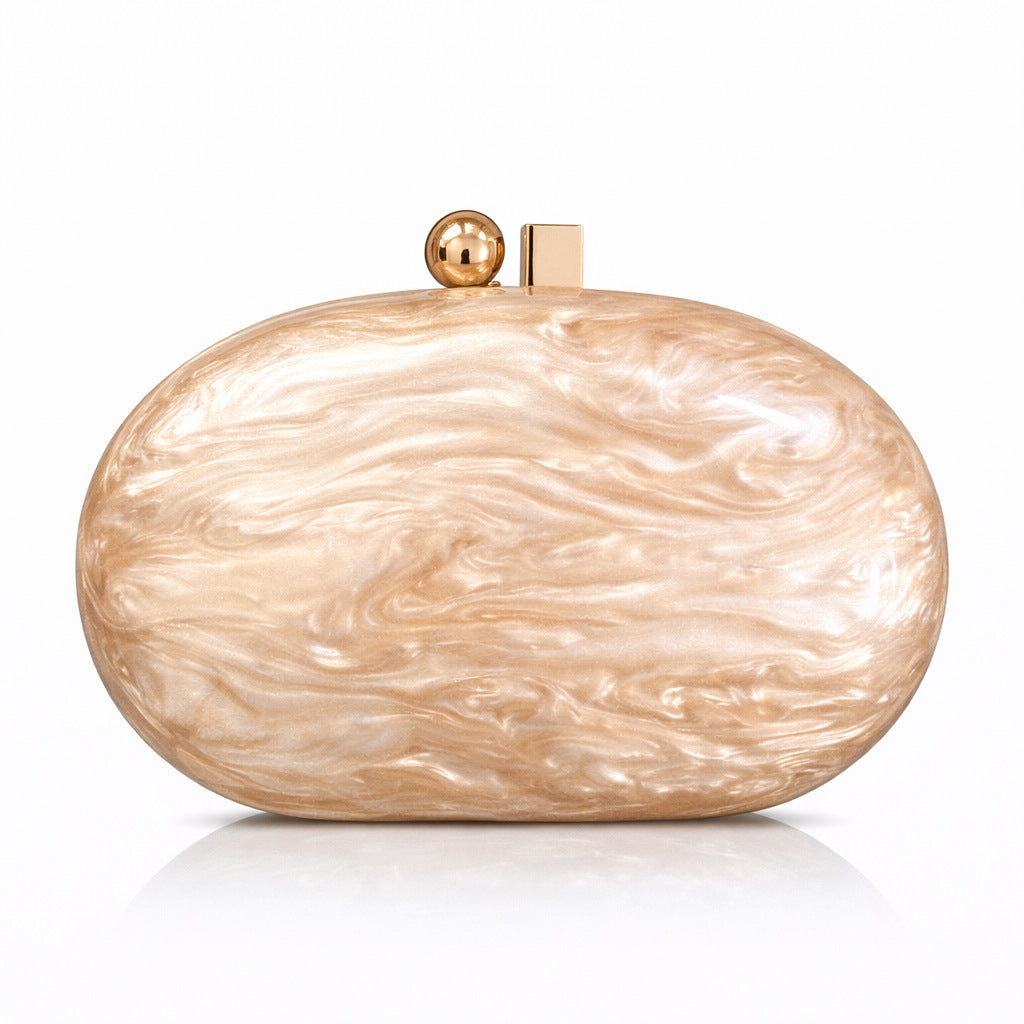 Womens Oval Pearlescent Fashion Shoulder Bag