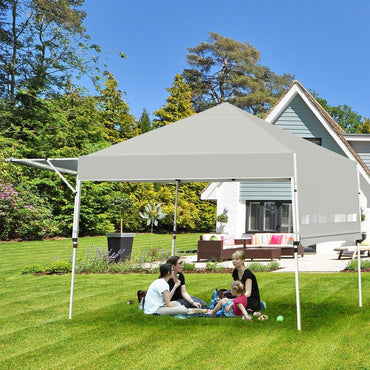 17 Feet x 10 Feet Foldable Pop Up Canopy with Adjustable Instant Sun Shelter