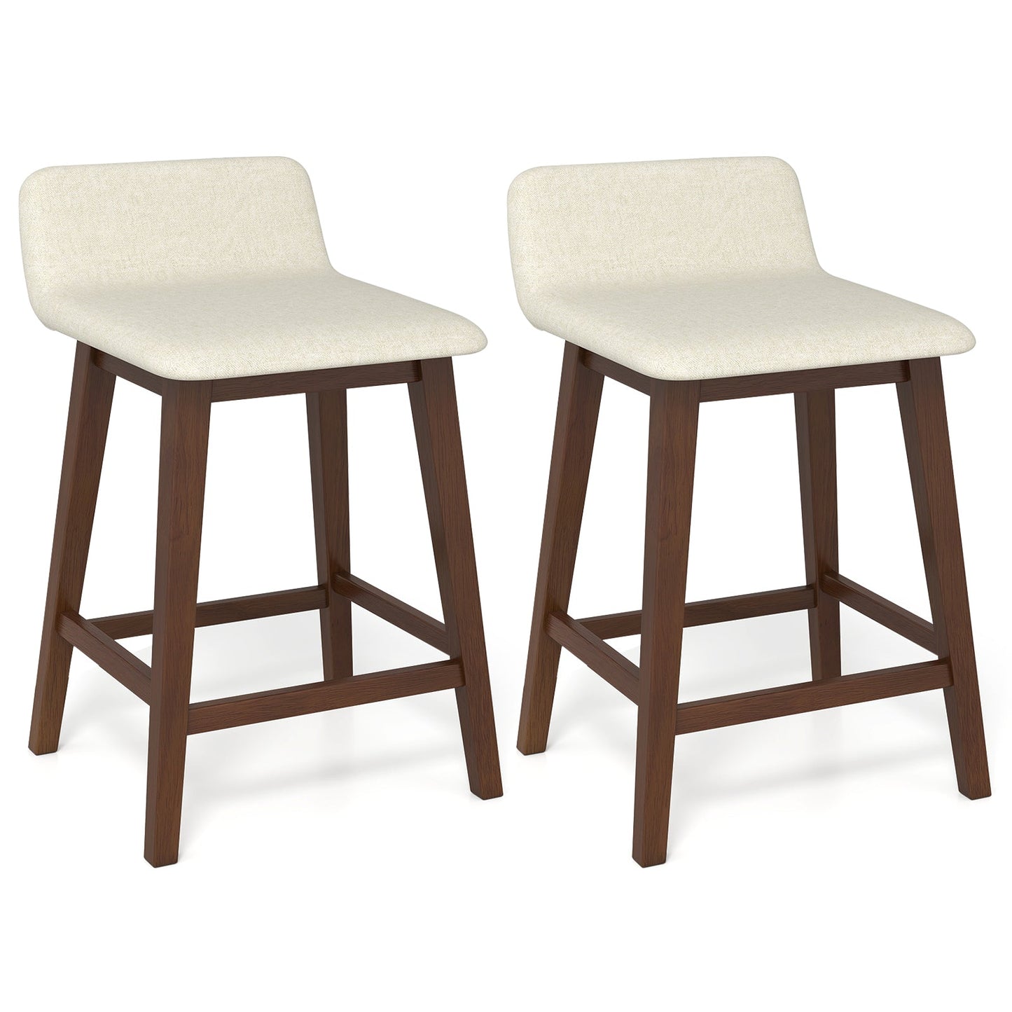 24 Inch Counter Height Bar Stools Set of 2 with Low Back