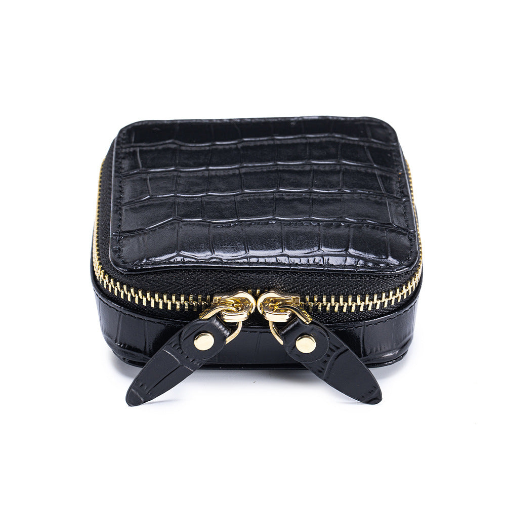 Pattern High Appearance Jewelry Box Genuine Leather Portable