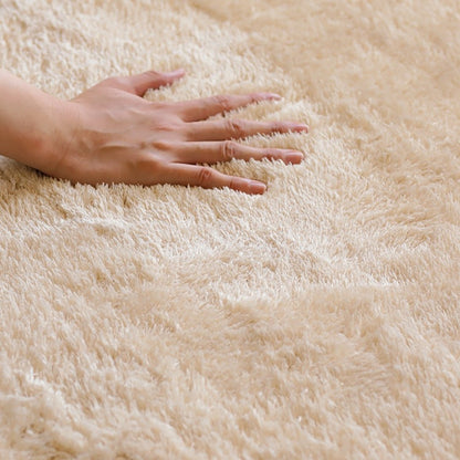 Solid Color Japanese Silk Wool Round Carpet Floor Mat