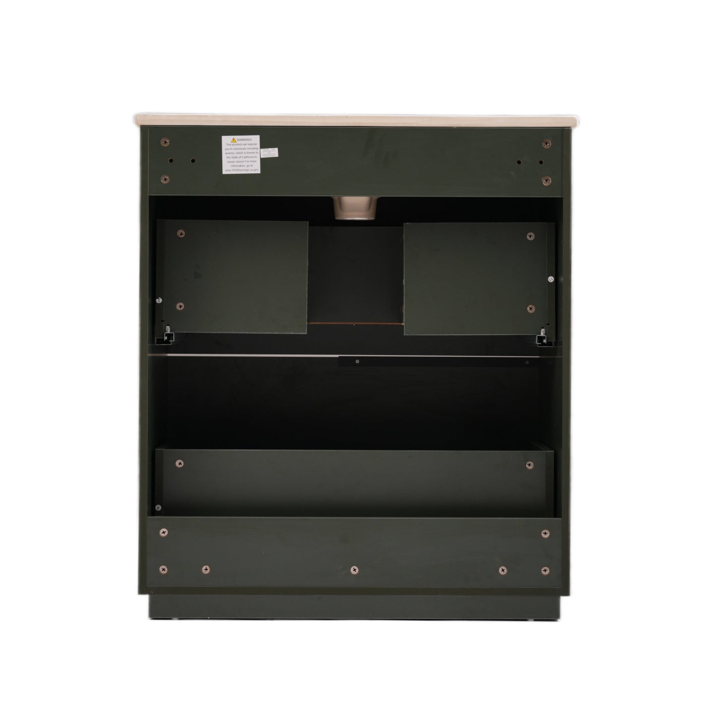 Green Fluted Bathroom Vanity with Ceramic Sink, 30' Full-Extension Drawers, S...