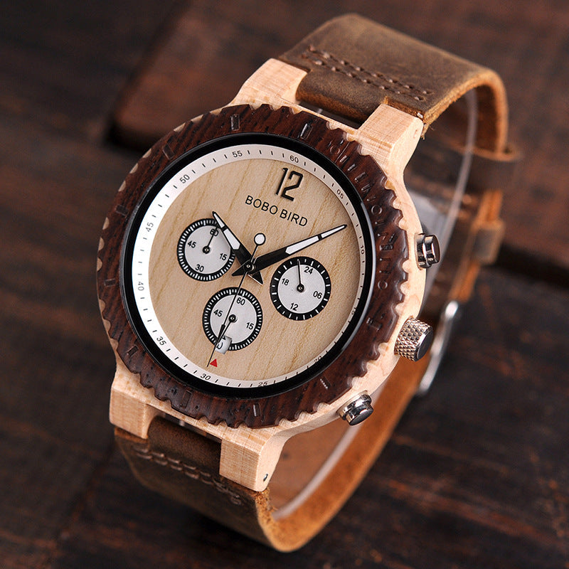 R08 Classic Wooden Analog Quartz Watch