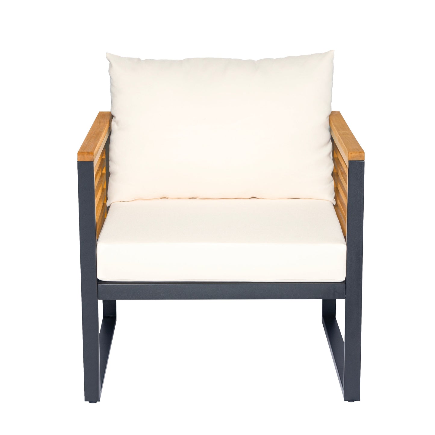 Outdoor Sofa Set 5 Piece Acacia Wood Steel Modern
