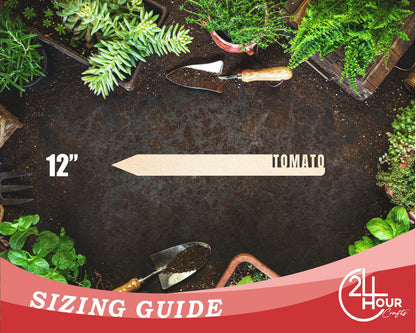 Unfinished Wood Tomato Garden Stake | DIY Craft Cutout | up to 24" DIY