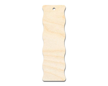 Unfinished Wood Wavy Side Bookmark Shape | DIY Craft Cutout | up to 12" DIY