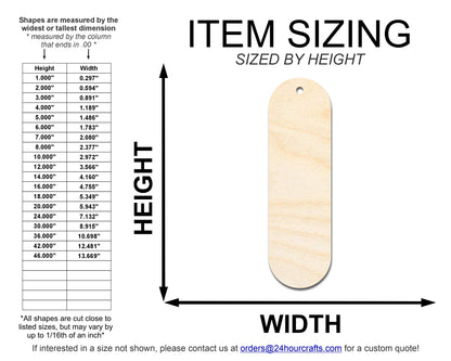 Unfinished Wood Oval Bookmark Shape | DIY Craft Cutout | up to 12" DIY