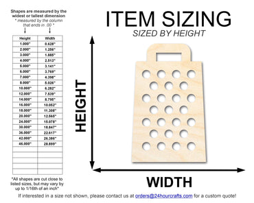 Unfinished Wood Cheese Grater Shape | DIY Craft Cutout | up to 46" DIY
