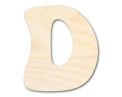 Unfinished Wood Groovy D Font Shape | DIY Craft Cutout | up to 46" DIY