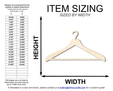 Unfinished Wood Clothes Hanger Shape | DIY Craft Cutout | up to 46" DIY