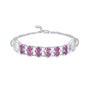 S925 Sterling Silver Purple Garnet Bracelet Women Fashion Zircon Light Luxury Jewelry