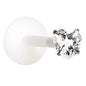 16 G 3/8 Clear 3mm CZ Heart Labret Monroe