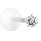 16G 3/8 Clear 3mm CZ Star Labret Monroe