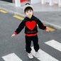 Girls' casual suit children's letter gold velvet two-piece suit
