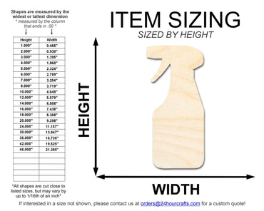 Unfinished Wood Spray Bottle Shape | DIY Craft Cutout | up to 46" DIY