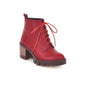 Boots with round head and thick heel