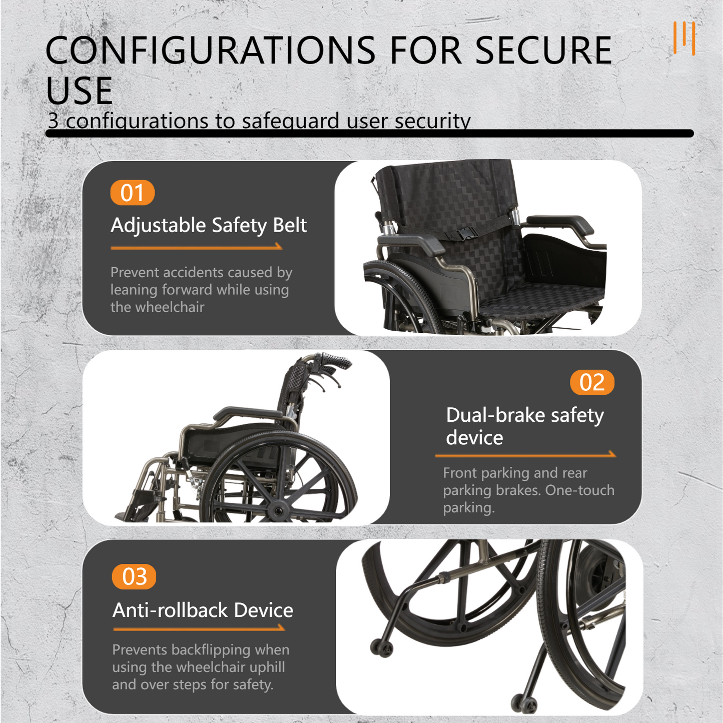 Wheelchair Manual Transport Folding Aluminum 20 In Seat 275 LB Black Gray