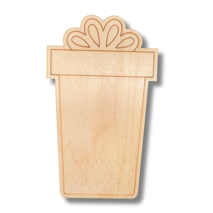 Unfinished Wood Etched Tall Birthday Gift Shape | Paint By Line Crafts | up to 30" DIY