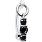 Black Cubic Zirconia Trio Drop Bioplast Intimate Piercing
