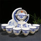 Portable Chinese Ceramic Tea Set with Travel Teapot & Cups