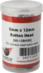 Wheels Manufacturing M5 x 12mm Button Head Cap Screw Stainless Steel Bottle/50