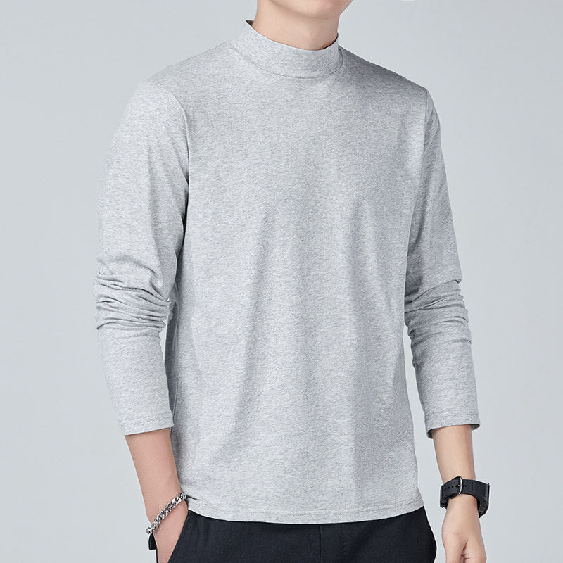 Mens Stylish Turtleneck Versatile And Slim-fit With Long Sleeves