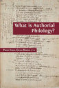 What is Authorial Philology? - Paperback