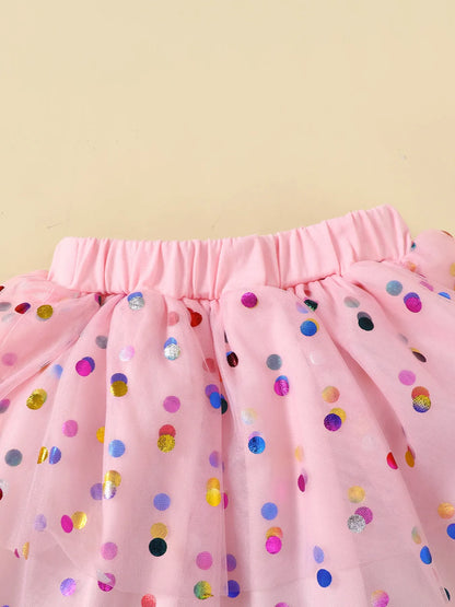 Children's Ruffled Graphic Bodysuit and Skirt Set