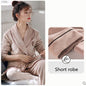 Burgundy island velvet fabric winter unisex flannel robe for men & women
