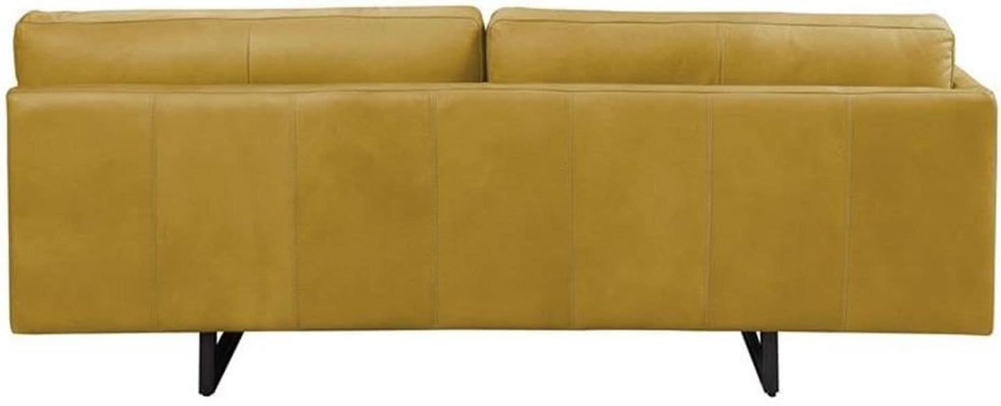 Radia Sofa With Pillow Yellow Turmeric Top Grain Leather