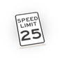 25 MPH Speed Limit Street Sign - Custom Printed 2x3 Tile - Made Using LEGO® Parts