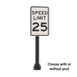25 MPH Speed Limit Street Sign - Custom Printed 2x3 Tile - Made Using LEGO® Parts