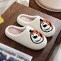 Halloween Purple Ghost Pumpkin Pattern Unisex Home Winter Fur Slippers