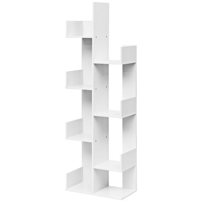 8-Tier Bookshelf Bookcase with 8 Open Compartments Space-Saving Storage Rack