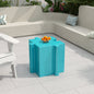 Puzzle Art Side Table Modular Convex Edge MGO Table Indoor and Outdoor Light Blue