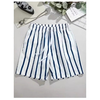 Hawaiian Beach Board Shorts For Men 3D Striped Design