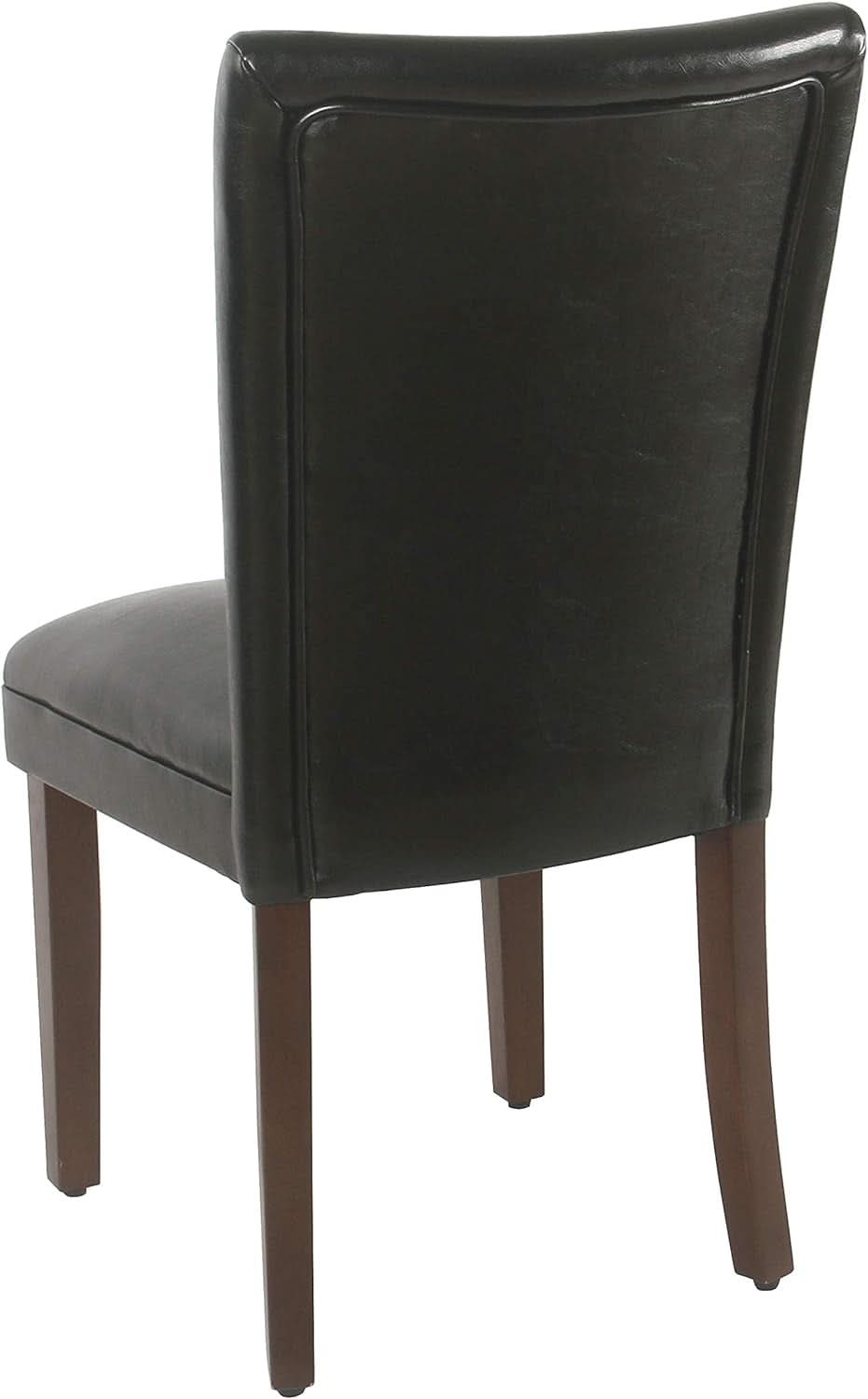 Parsons Dining Chair Black Faux Leather Modern Style