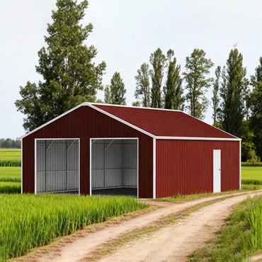 [25X33FT] Alora Heavy-Duty Dual-Door Galvanized Steel Storage Shed (SAK72345)
