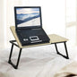 26" Foldable Laptop Desk Pella Oak Wood