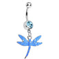 Blue Gem Enamel Dragonfly Belly Ring