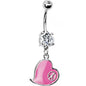 Pink Heart Peace Sign Belly Ring