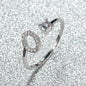Popular Fashion Silvery AZ Letter Ring Initials Wedding Love Couple Rings Bridesmaid Gift