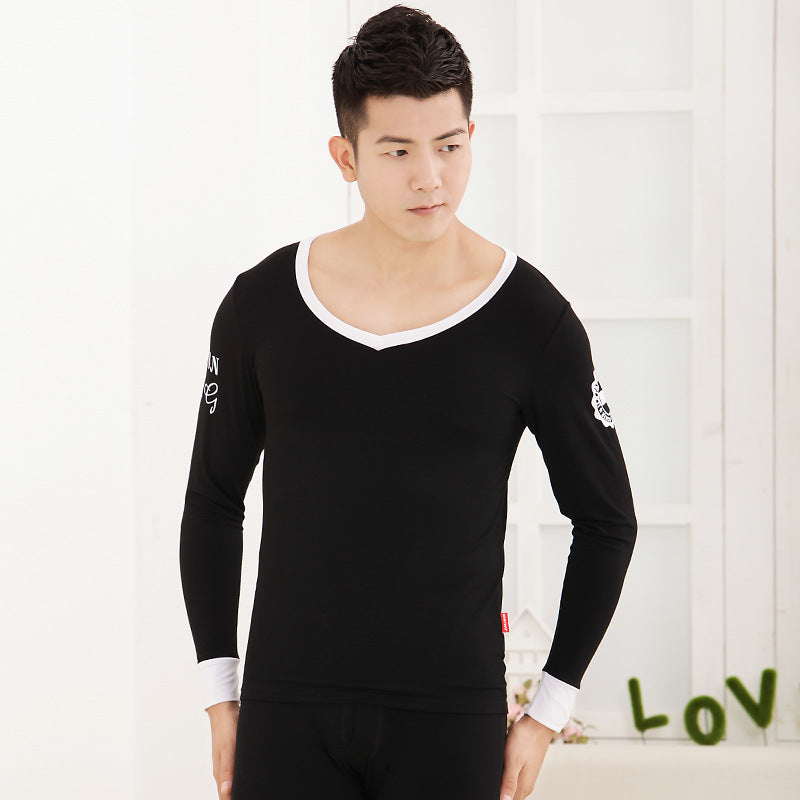 Men's tights Modal basic round neck thermal underwear set