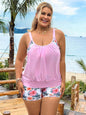 Printed Plus Size Separated Swimwear Women's High-Waisted Sports Bikini Swim Suit