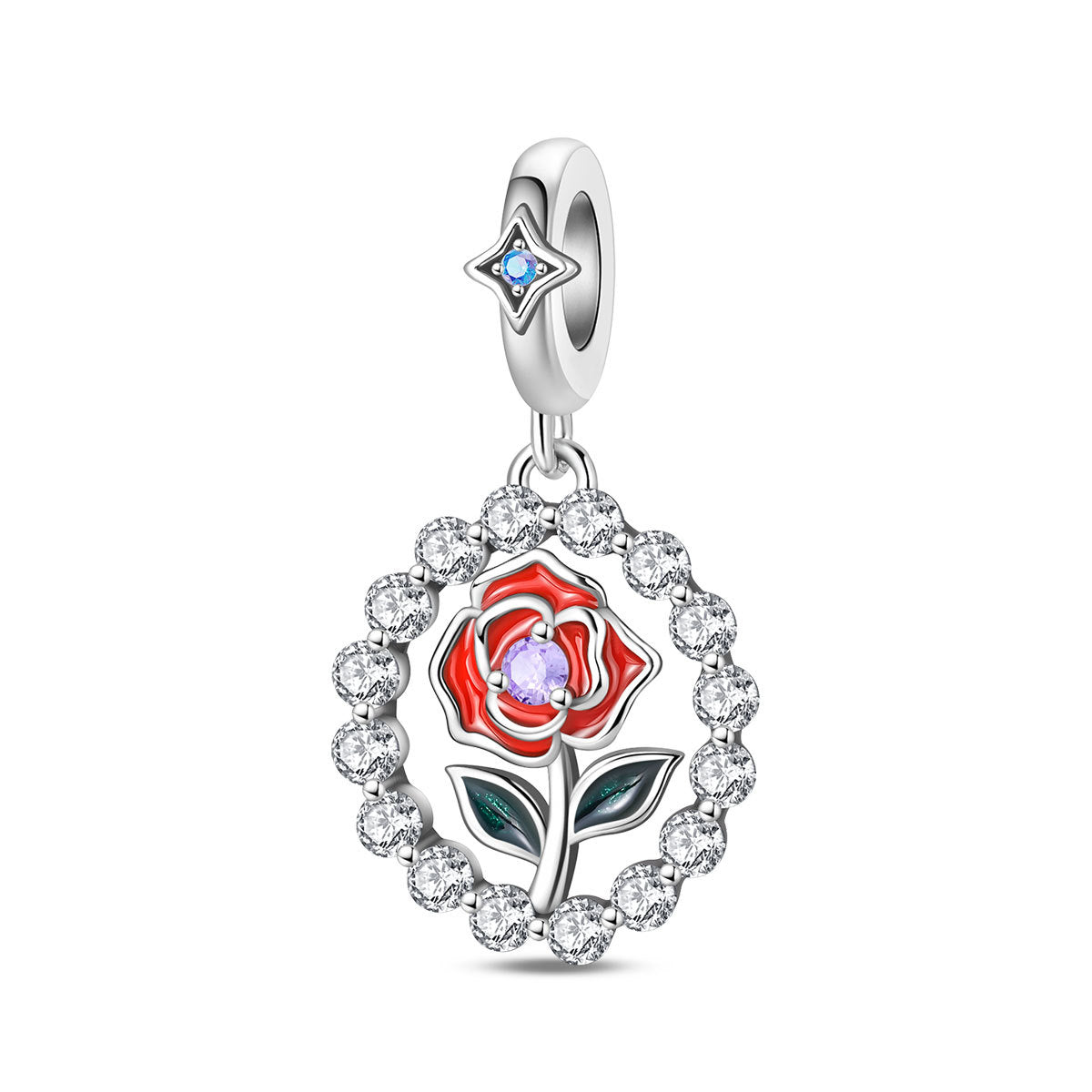 DIY Bracelet With Heart-Shaped Rose Beads And Pendant Accessories
