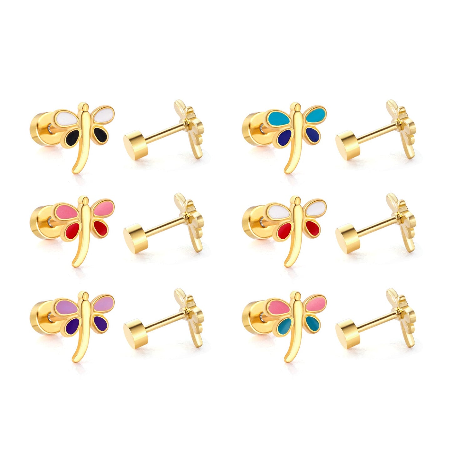 Cute And Sweet Crown-flower Earrings Stainless Steel Stud Earrings