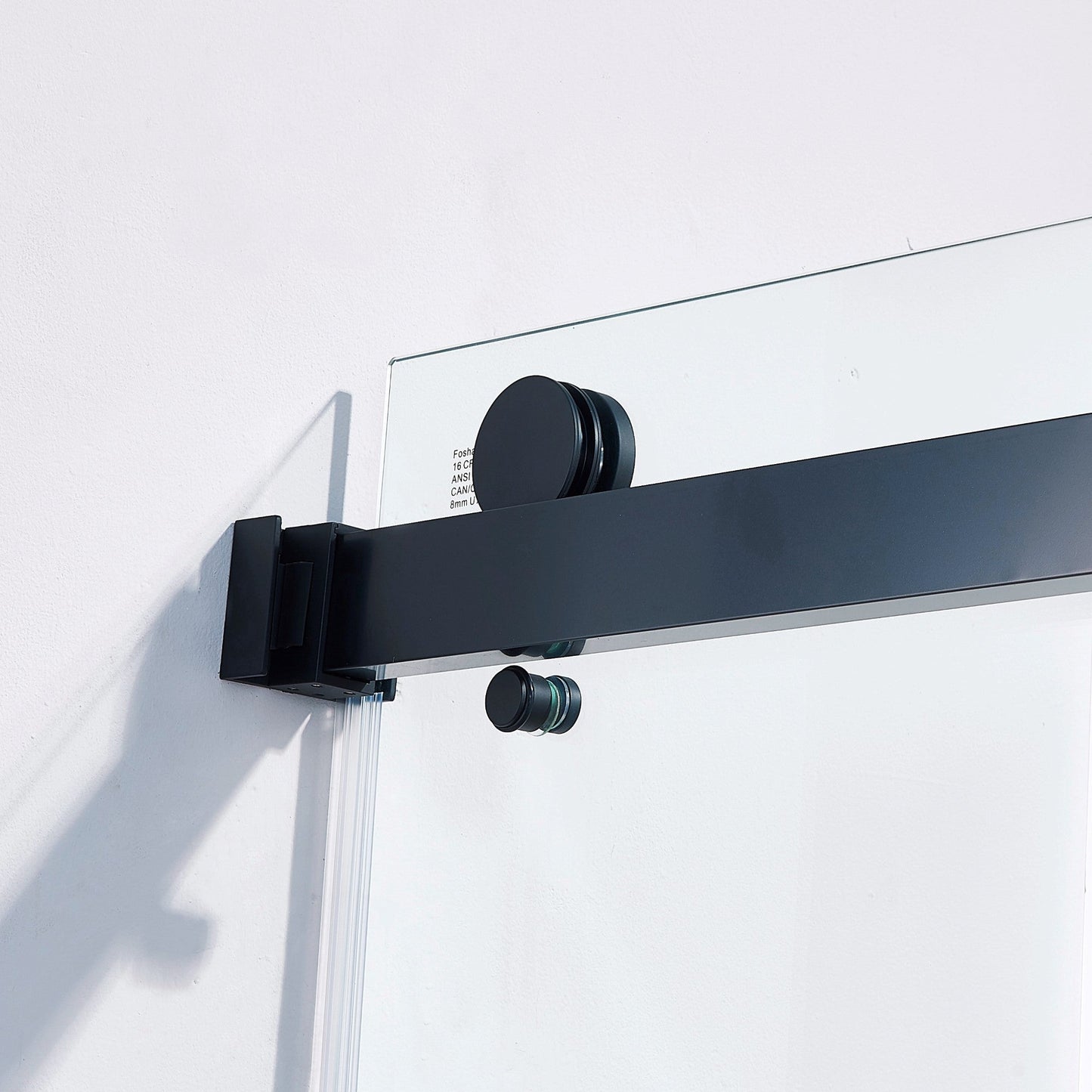 56-60in W x 60in H Frameless Double Sliding Tub Shower Door, Matte Black, 8mm