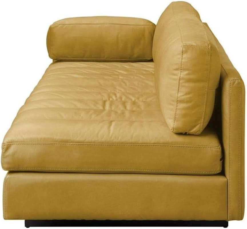 Radia Sofa With Pillow Yellow Turmeric Top Grain Leather